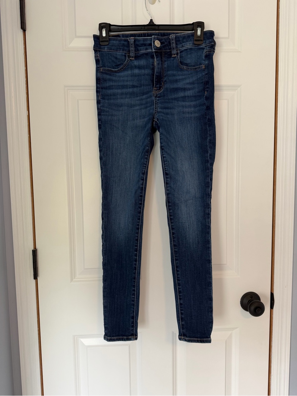 American Eagle Outfitters Dark Blue High-Rise Short Jeans 4 short
